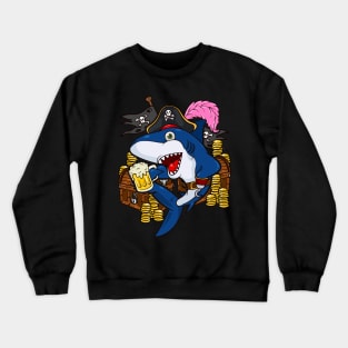 Pirate Costume Captain Hook Shark Funny Cruise Attire Crewneck Sweatshirt